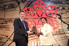 IIFTC Awards - Ambassador of Serbia H E Mr. Vladimir Maric presenting to Producer of Chekka Chivantha Vaanam